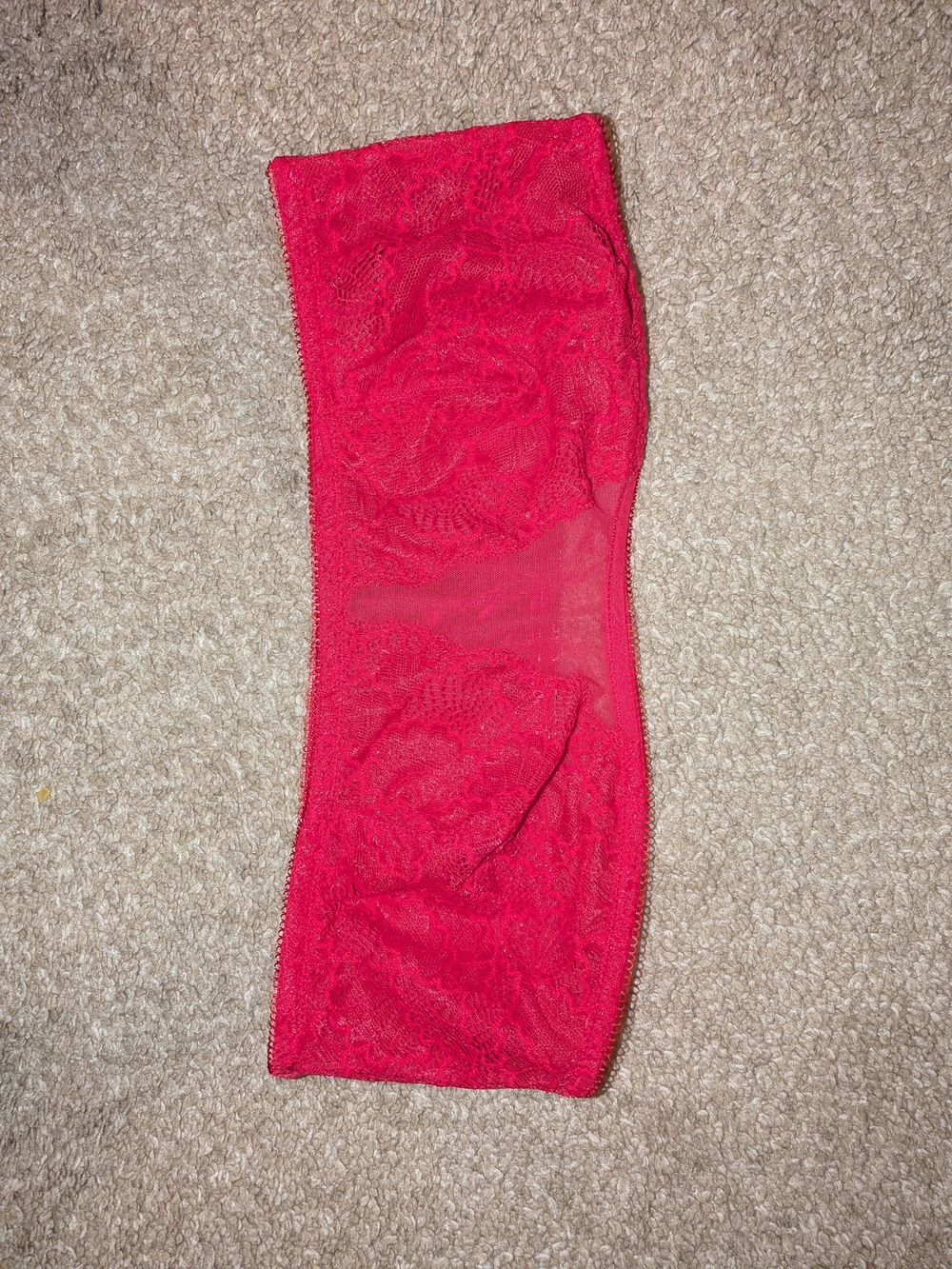 Intimately Free People Red Lace Bandeau